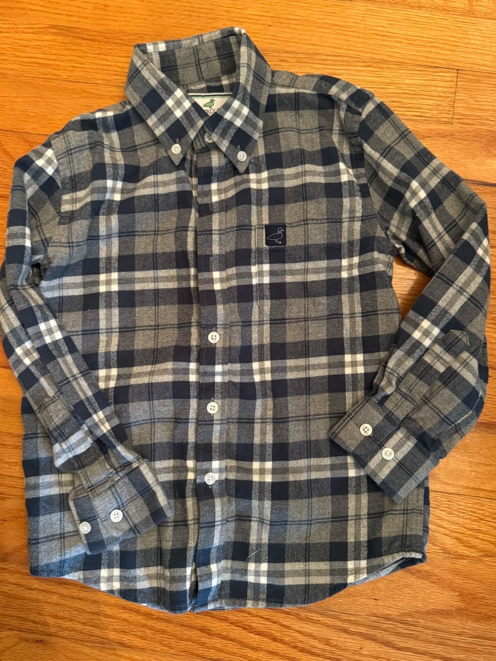 Properly Tied Navy & Gray Plaid Flannel Button-Down Shirt